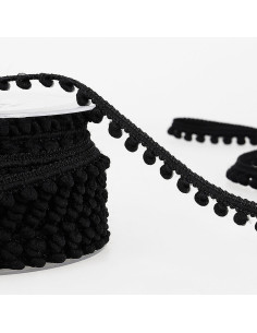 Galão mini pompons - Preto