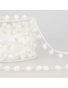 Galão com grandes pompons - Branco
