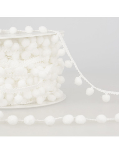 Galão com grandes pompons - Branco
