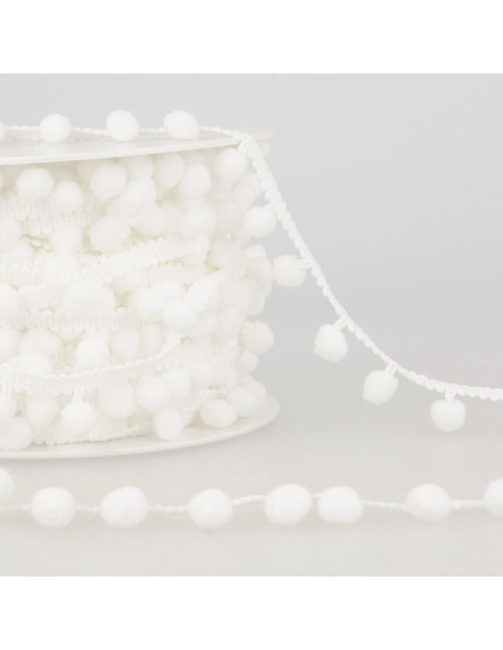 Galão com grandes pompons - Branco