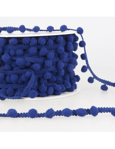 Galão com pompons grandes - Azul escuro