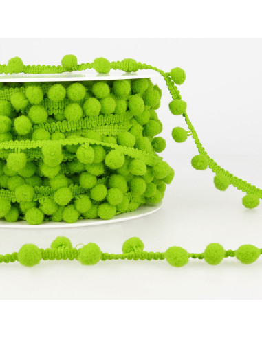 Galão com grandes pompons - Verde maçã