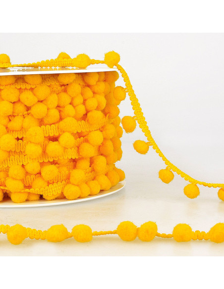 Galão com grandes pompons - Amarelo