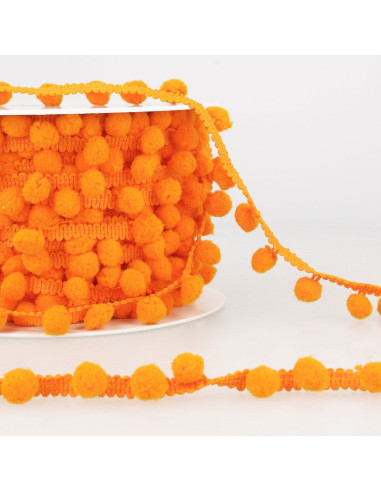 Galão com grandes pompons - Laranja