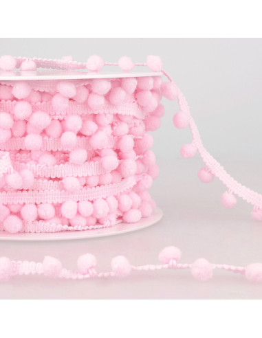 Galão com grandes pompons - Rosa