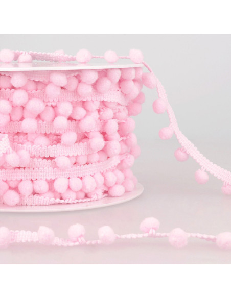 Galão com grandes pompons - Rosa