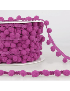 Galão com grandes pompons - Violeta