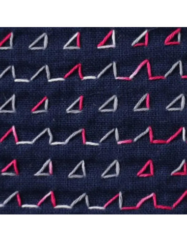Fil sashiko Daruma Kasuri multicolore 3 couleurs 40 m