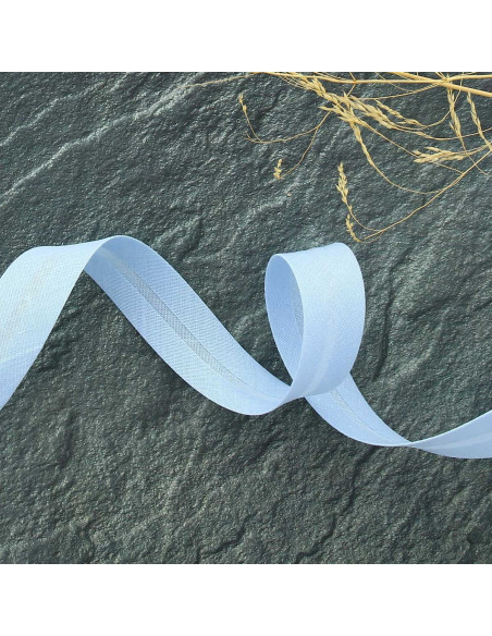 Biais tout textile polycoton - Bleu ciel