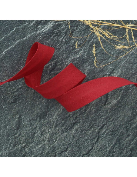 Viés todo em tecido de policotton - Vermelho Garance