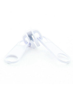 Cursor duplo para fecho sintético de malha grossa 9 mm - Branco
