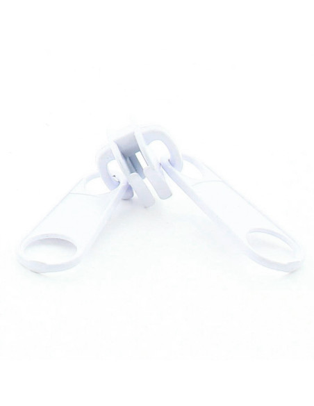 Cursor duplo para fecho sintético de malha grossa 9 mm - Branco