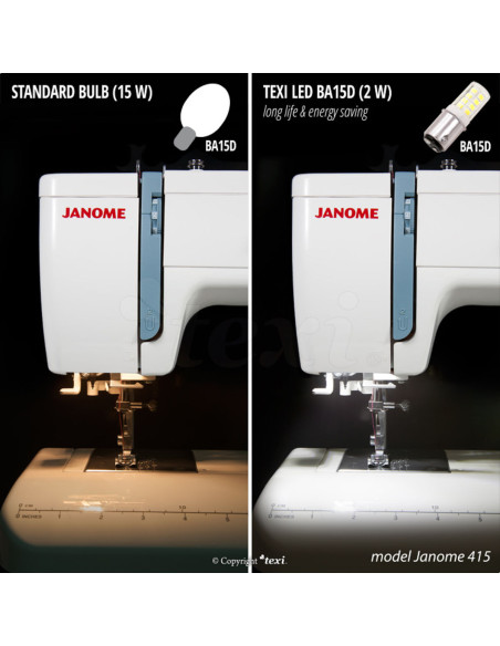 Lâmpada LED de baioneta para máquina de costura
