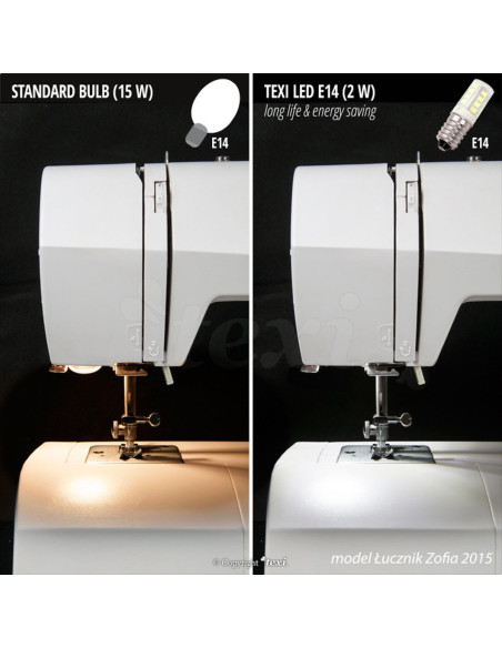 Lâmpada de rosca LED para máquina de costura