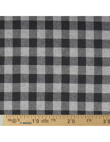 Tecido flanela xadrez grande - Cinza