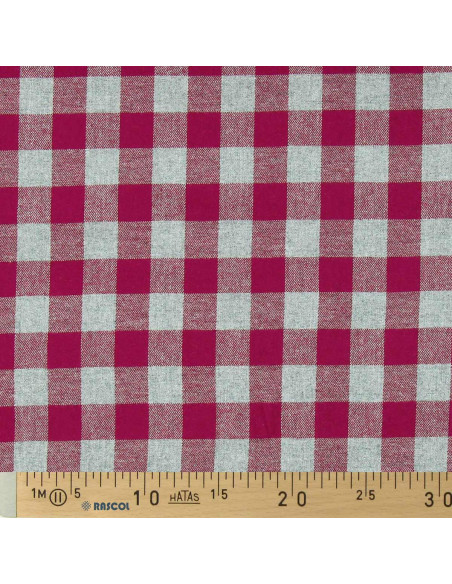 Tecido flanela xadrez grande - Vermelho e cinza