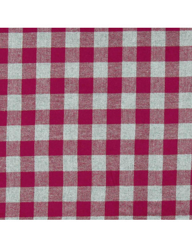 Tecido flanela xadrez grande - Vermelho e cinza