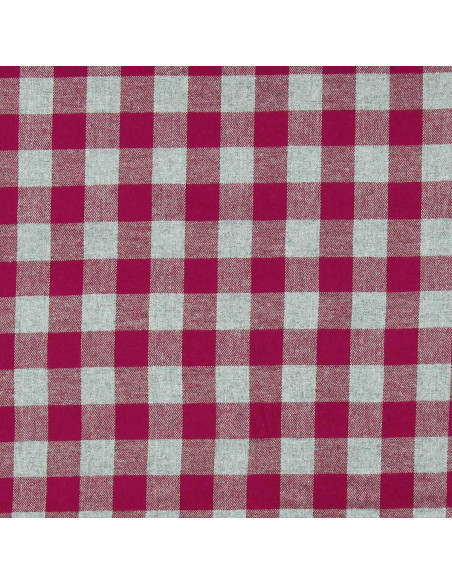 Tecido flanela xadrez grande - Vermelho e cinza