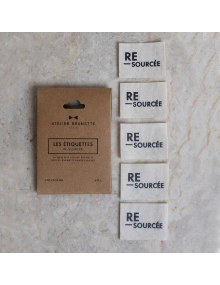 Conjunto de 5 etiquetas tecidas para costurar - Re-sourcée
