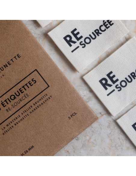 Conjunto de 5 etiquetas tecidas para costurar - Re-sourcée