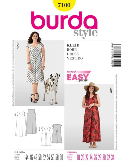 Molde de vestido - Burda 7100