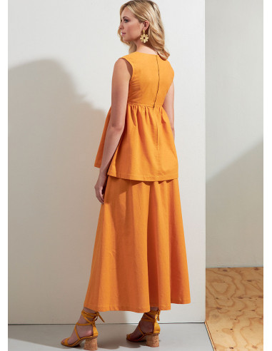 Padrão de blusa, calções e saia - Vogue 1871