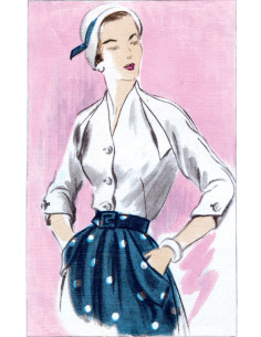 Molde de blusa, saia e cinto - Vogue 1863 2
