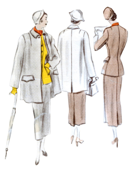 Padrão de alfaiate e casaco - Vogue 1932