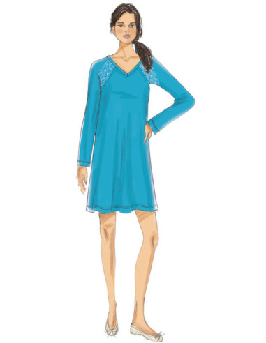 Padrão de robe, blusa, camisa de dormir e calças - Butterick 6428