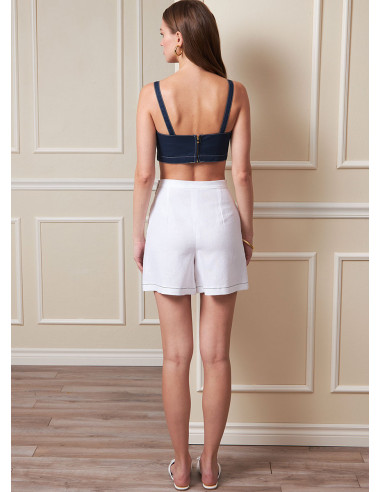 Padrão de blusa, short e saia - Vogue 1893