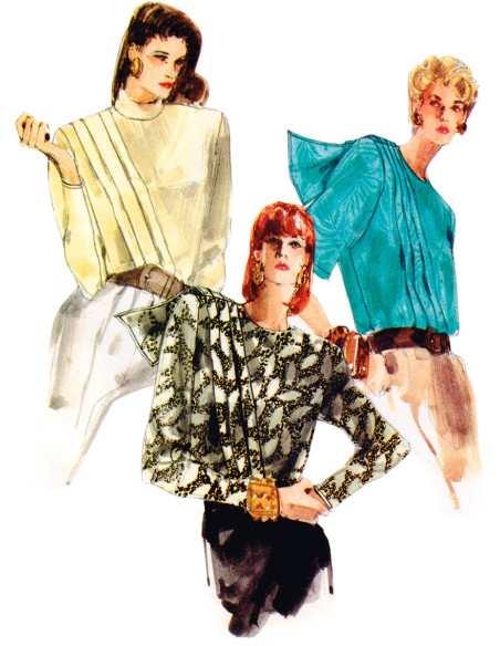 Padrão de camisa vintage - Vogue 1980