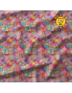 Tecido lycra maiô - Gummystar rosa e roxo