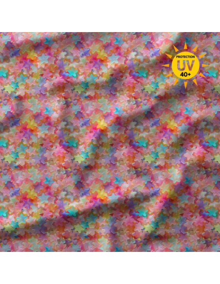 Tecido lycra maiô - Gummystar rosa e roxo