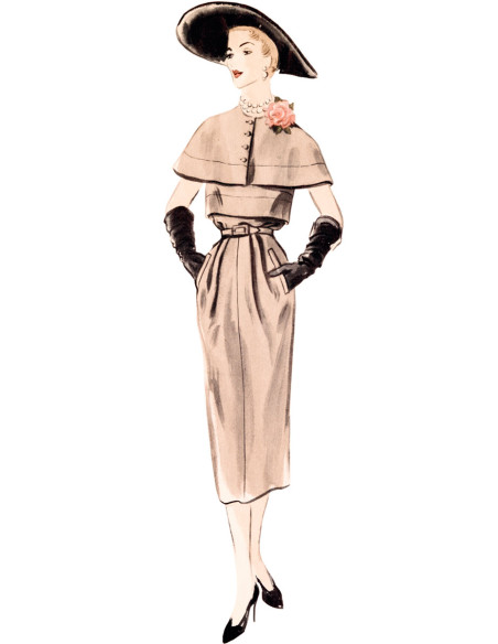 Molde de vestido vintage - Vogue 1964