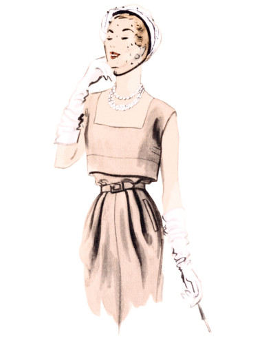 Padrão de vestido vintage - Vogue 1964