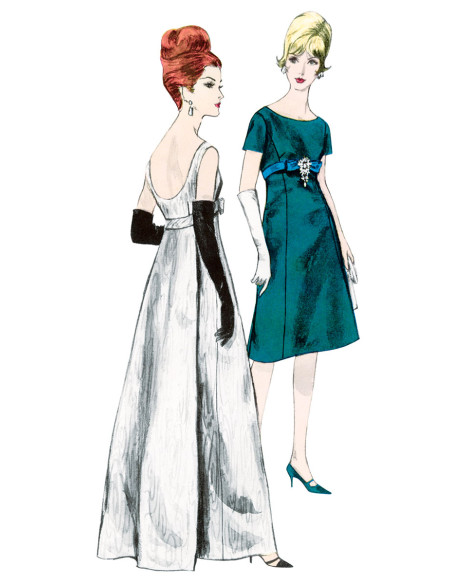 Molde de vestido vintage - Vogue 1965