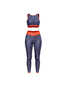 Tecido lycra fato de banho - Fizyle azul e laranja 2