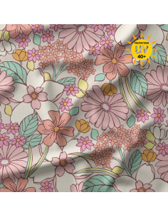 Tecido lycra fato de banho - William rosa e verde
