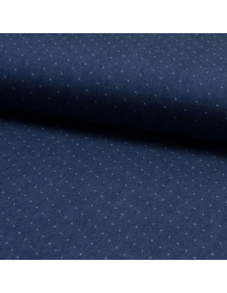 Tecido viscose chambray plumetis - Azul denim
