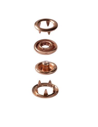 Caixa de 10 botões de pressão jersey Cobre com ferramenta 10 mm