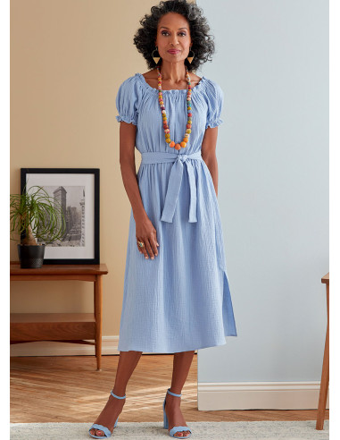 Molde de vestido e cinto - Butterick 6757