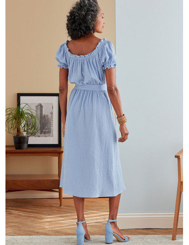 Molde de vestido e cinto - Butterick 6757