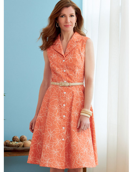 Molde de vestido, camisa, cinto e cachecol - Butterick 6843
