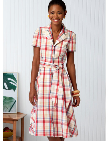 Molde de vestido, camisa, cinto e cachecol - Butterick 6843