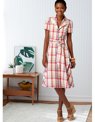 Molde de vestido, camisa, cinto e cachecol - Butterick 6843
