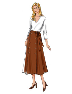 Molde de saia e cinto - Butterick 6866 2