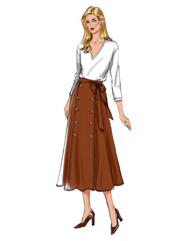 Molde de saia e cinto - Butterick 6866