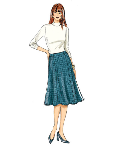 Molde de saia e cinto - Butterick 6866
