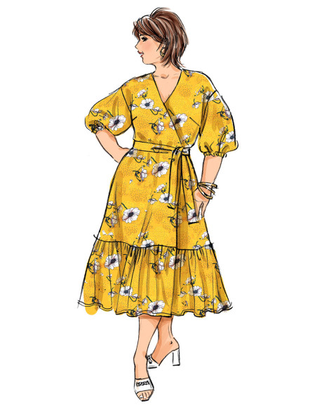 Molde de vestido e cinto - Butterick 6873