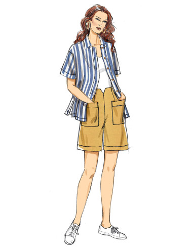 Molde de camisa, calça e bermuda - Butterick 6880